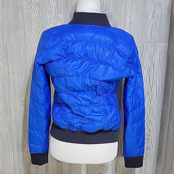 Athleta Puffer Bomber Jacket Blue Goose Down Women's Small - Picture 3 of 10